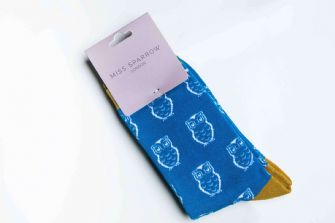 Miss Sparrow Owl Socks Royal Blue