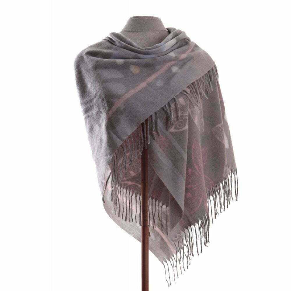 Soft touch square shawl Grey