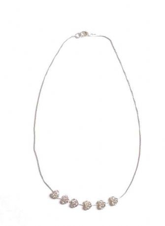 6 Filigree heart fine chain necklace