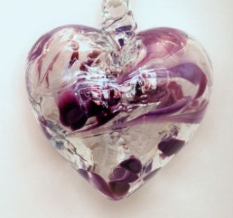  2 Birthstone Heart February Amethyst