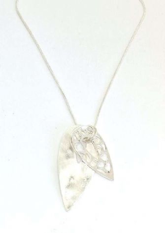 Brushed long teardrop pendant