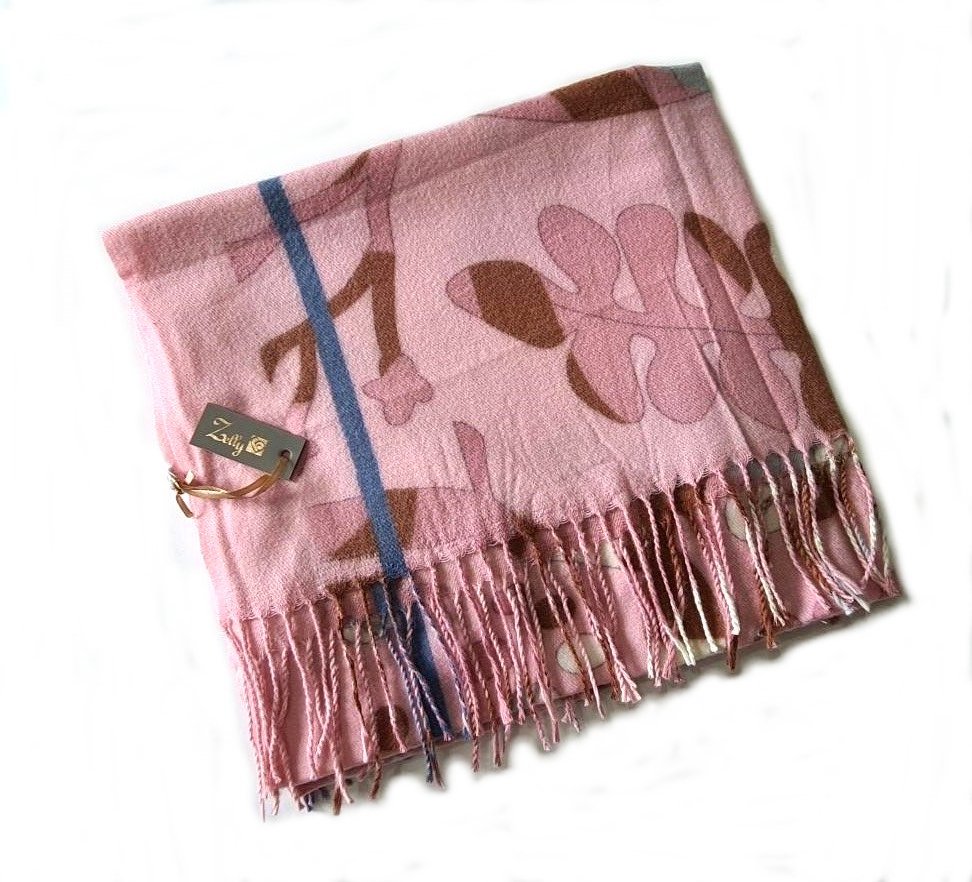 Soft touch square shawl Pink