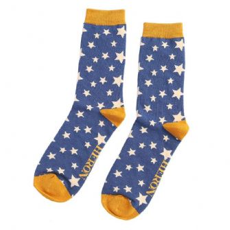 Mr Heron Stars Socks Navy